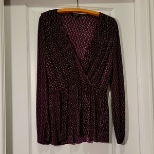 Lilly Morgan blouse, black and maroon, Large